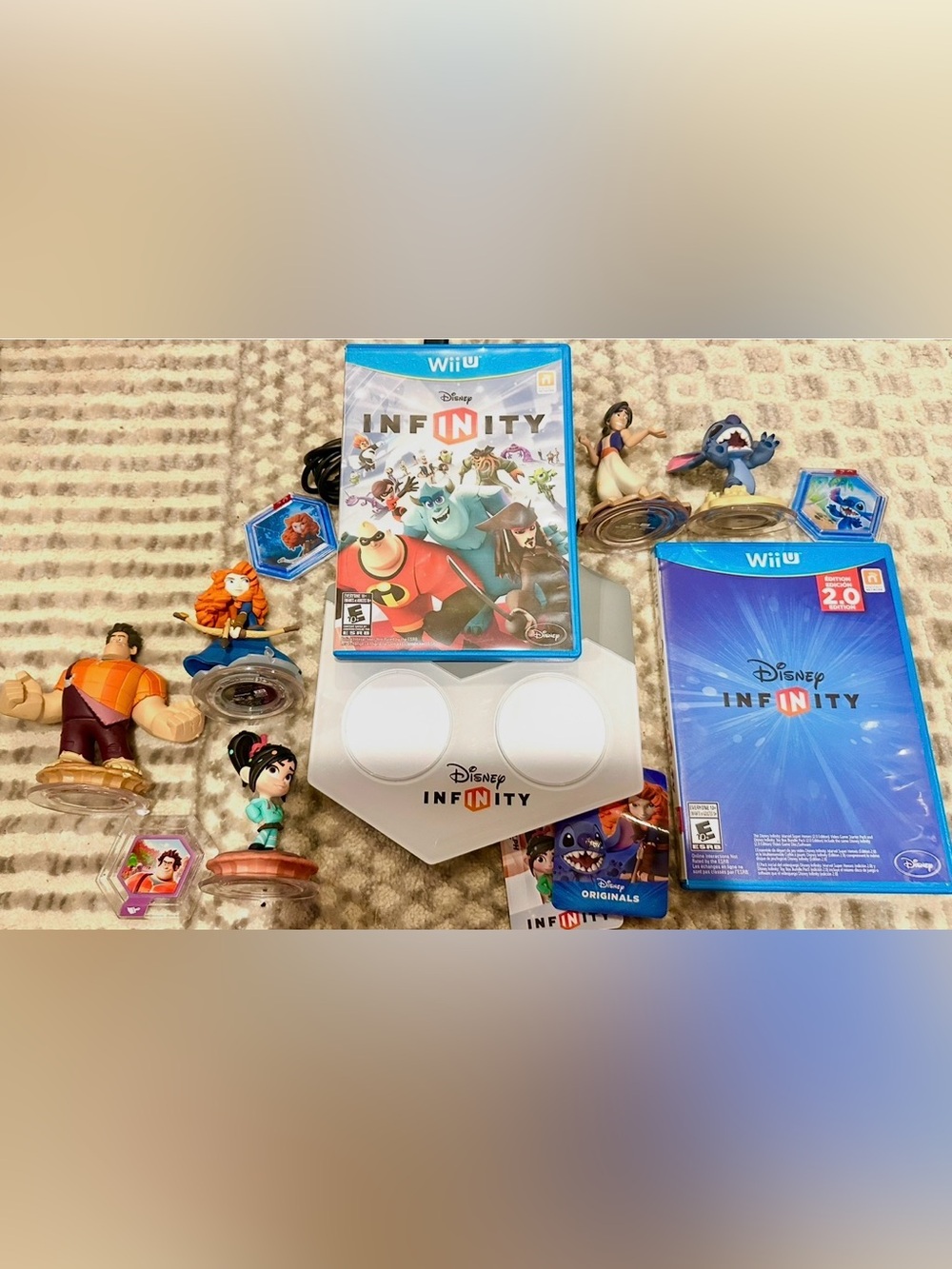 Disney Infinity Wii Games, Plate Wreck it Ralph, Stitch, Merida, Aladdin